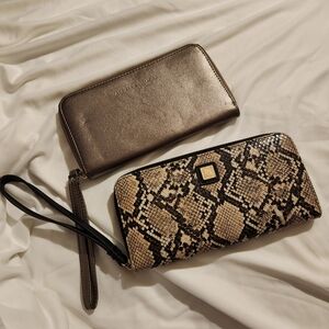 Bundle Of Snakeskin and Metallic Wallet